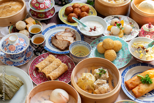 Obraz na plátně 飲茶と点心1