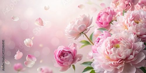 Softly falling Peony petals, floral arrangement, nature's artwork,  floral arrangement