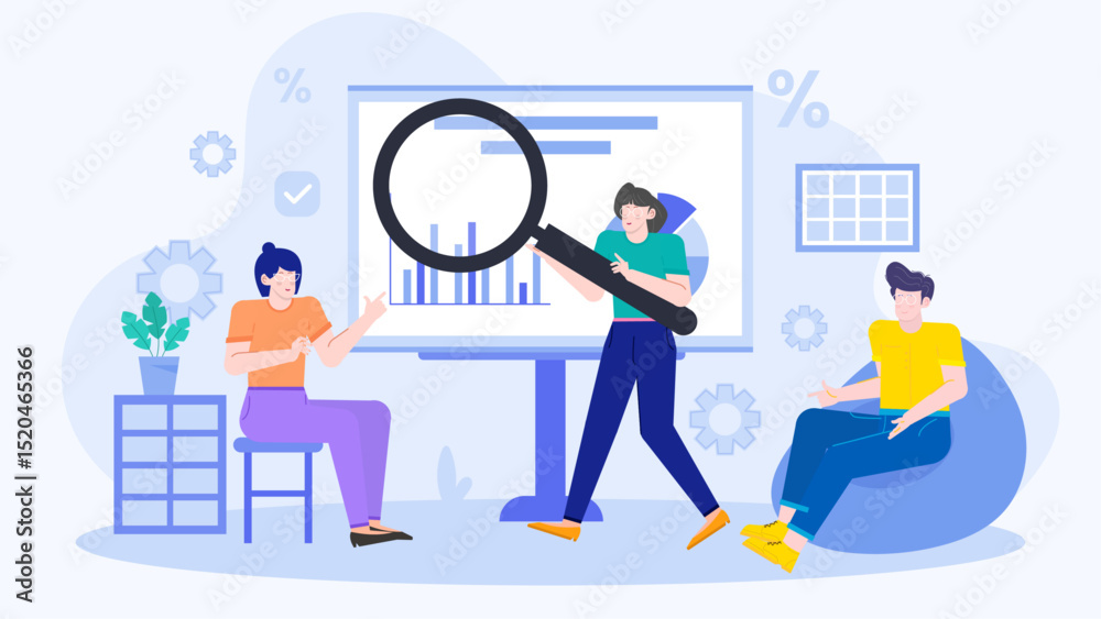 Three people engaged in a presentation, ideal for business meetings, teamwork concepts, corporate events, group discussions, professional communication visuals. Three people engaged in a presentation, ideal for business meetings, teamwork concepts, corporate events, group discussions, professional communication visuals.