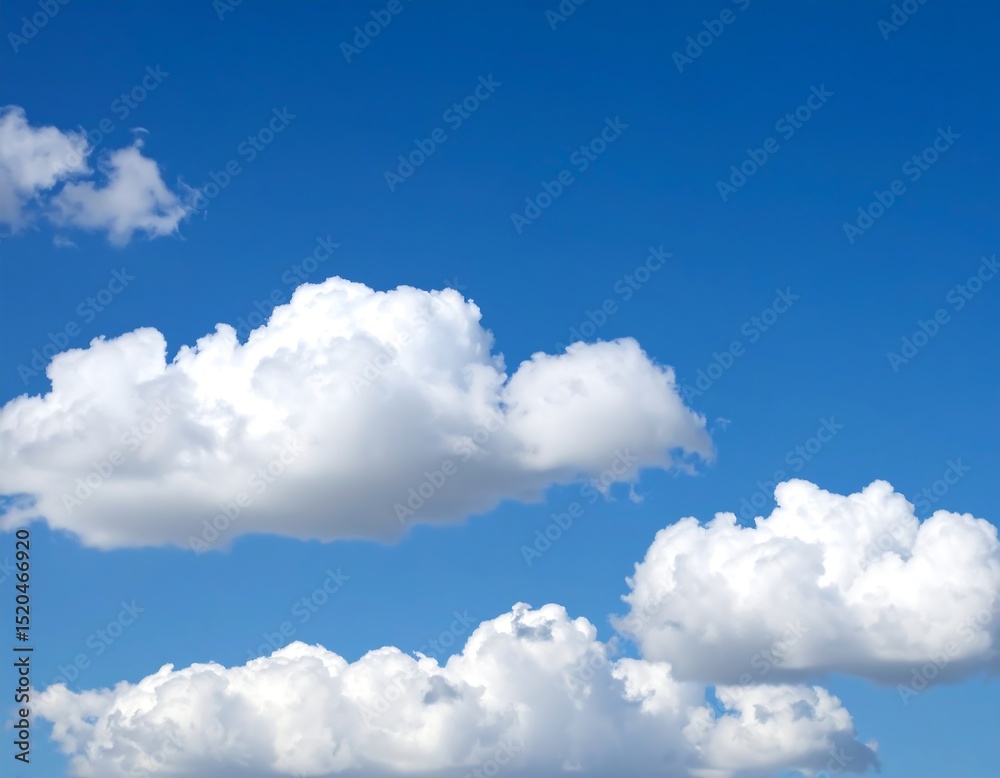 Fluffy clouds in a vibrant blue sky Fluffy clouds in a vibrant blue sky