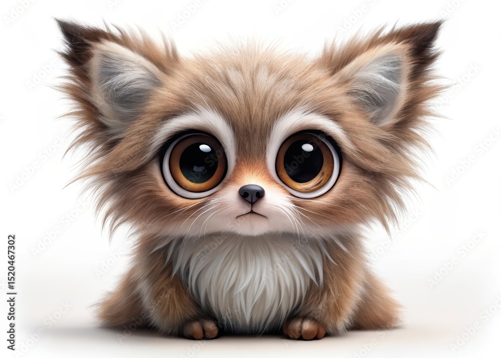 Fototapeta premium Adorable animal with big eyes and fluffy fur