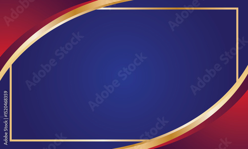 Luxury red blue gold curve design certificate template