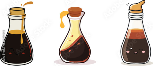 Creative experiment cute smiling bottle of drink laboratory illustration fun close-up whimsical concept