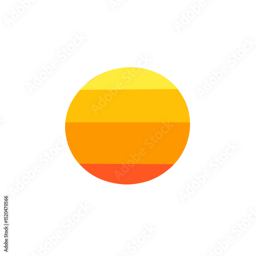 Evening sun symbol with gradient color layer. sunset logo. sunset icon.