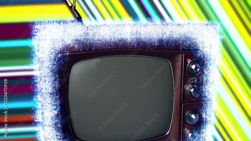 retro tv on grunge background