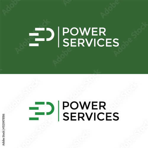 letter SP tech concept logo design vector template