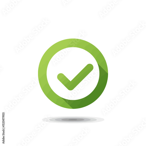 Green Check Mark Icon - Positive Confirmation Symbol