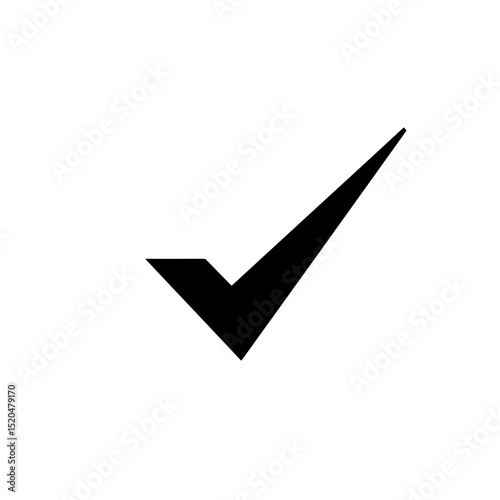 Simple Black Check Mark on White Background