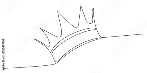 simple crown one line art , Vector Illustration.