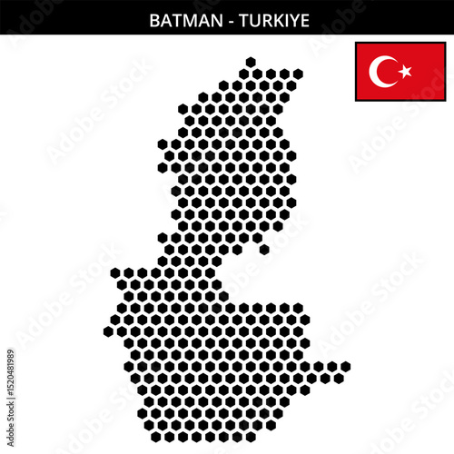 Big hexagonal dotted map of batman in Turkiye