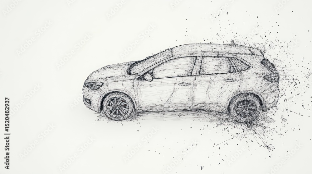 Fototapeta premium Abstract car sketch