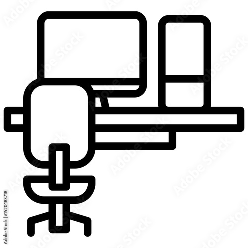 workspace setup line icon