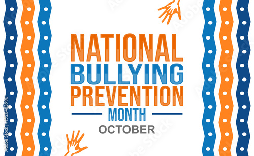 National bullying prevention month october awareness campaign vector graphic