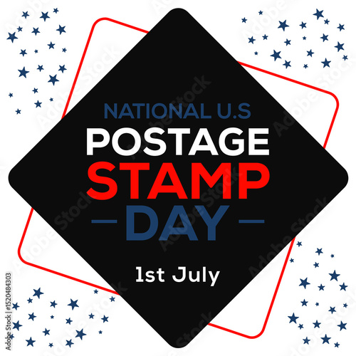 National us postage stamp day first july celebration graphic design vector