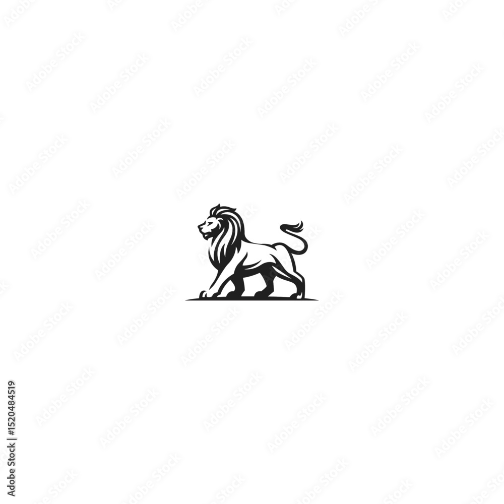 Fototapeta premium Lion logo icon flat vector design