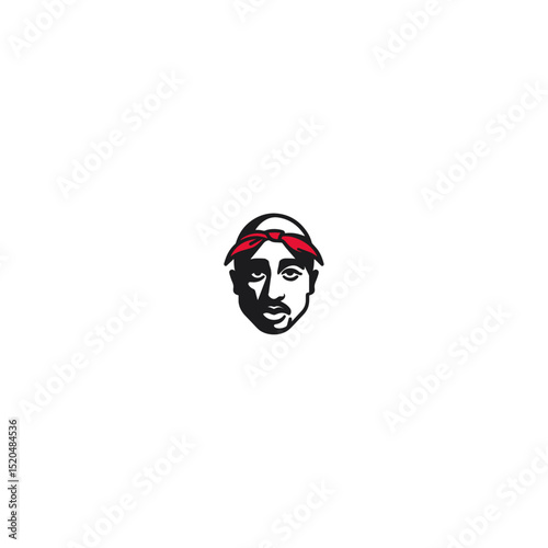 Guy with bandana logo icon flat vector design
