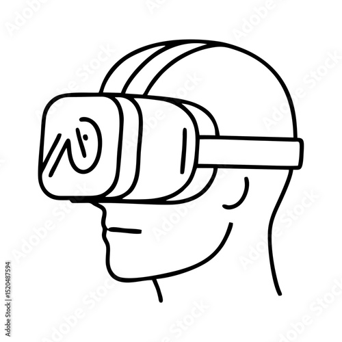 Virtual Reality VR Headset Outline