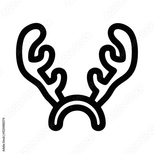 Reindeer Antlers Headband Outline