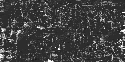 Black and white grunge. Distress overlay texture. Abstract surface dust and rough dirty wall background concept. Worn, torn, weathered effect. Vector illustration, EPS 10.