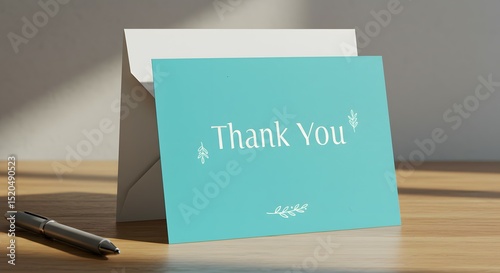 Elegant Teal Thank You Note Card Design Simple, Minimalist, and Perfect for Any Occasion