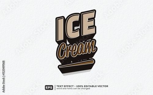 Ice Cream 3D Cartoon Editable Text Effect | Premium Font Template