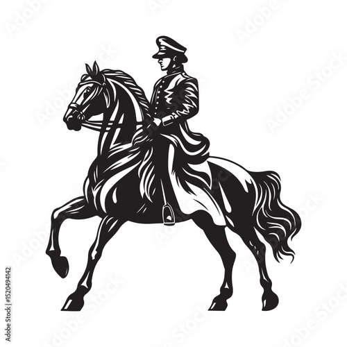 Horse Military image vector.  Horses Military Stock Illustrations Isolated on white background.
