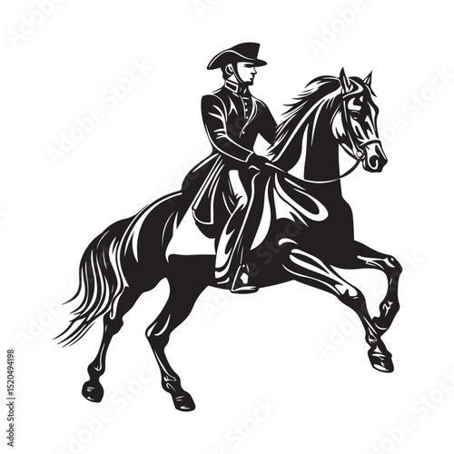 Horse Military image vector.  Horses Military Stock Illustrations Isolated on white background.