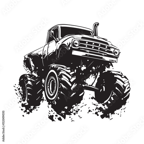 Off road monster truck image vector. monster truck off road illustration vector on white background