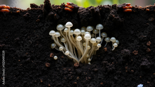 A Captivating Visual of Rhizopus Stolonifer Mycorrhizal Network Cultivating Life Beneath the Soil's Surface