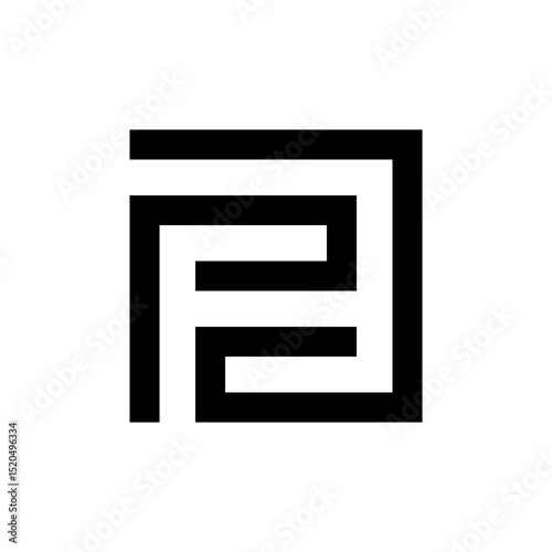 Letter PA or AP square monogram logo
