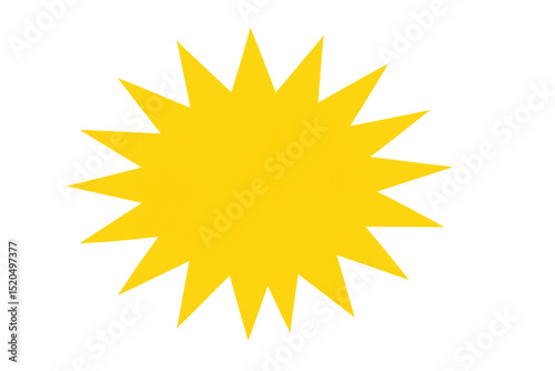 Vibrant yellow jagged star graphic with transparent background, adding dynamic visual punch to design compositions and creative layouts