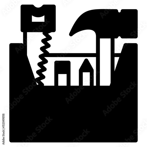 Carpentry outline mixed icon