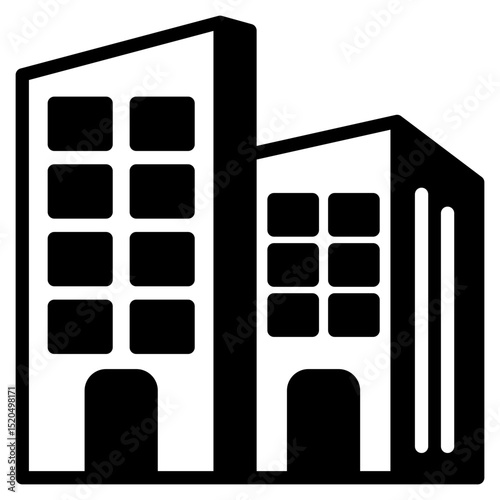 Apartment outline mixed icon