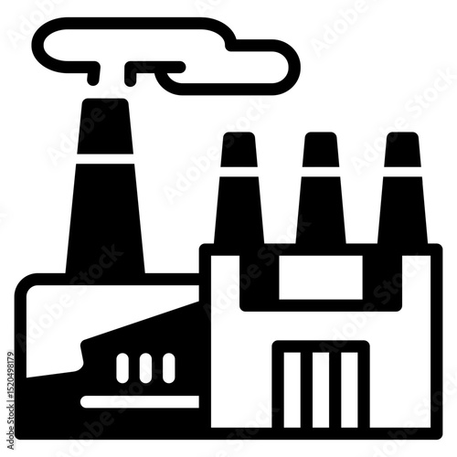Factory outline mixed icon
