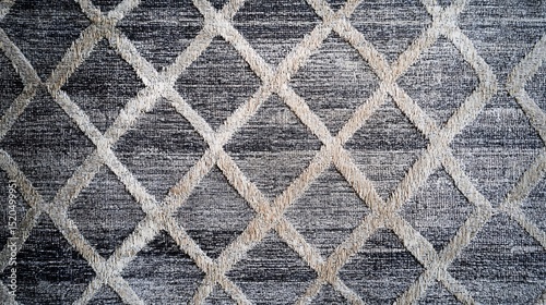 Gray and beige patterned rug texture. photo