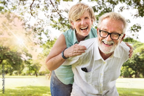 Cute senior couple in the park