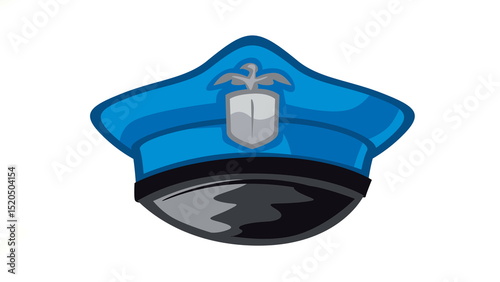 light bulb isolated on white,police hat