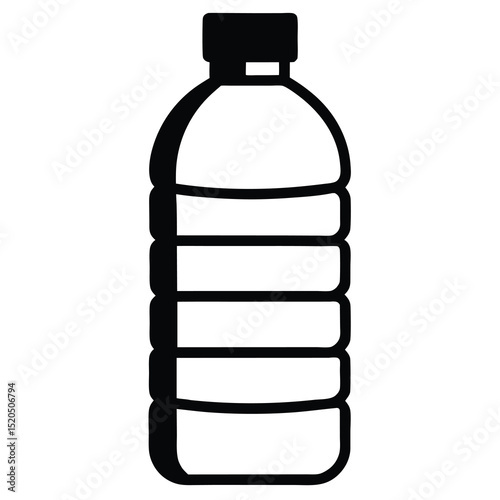 Simple black and white water bottle icon graphic design vector illustration.