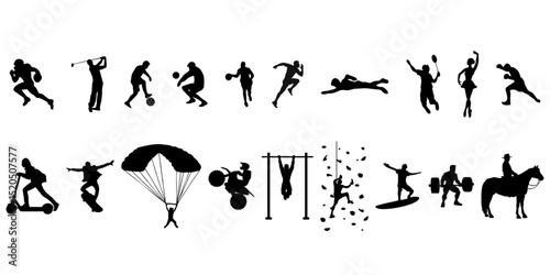 Sports Silhouettes Soccer, Football, Golf, Running, and More