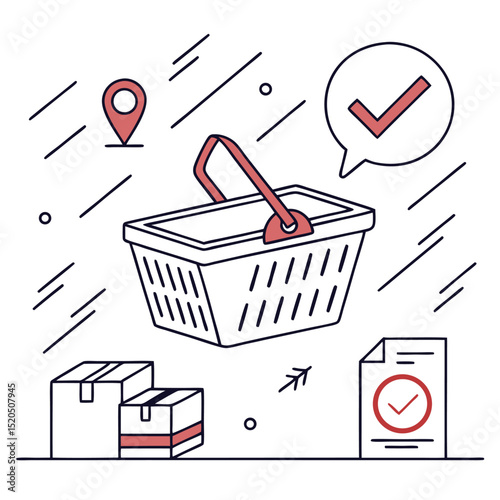 Online shopping illustration order confirmation