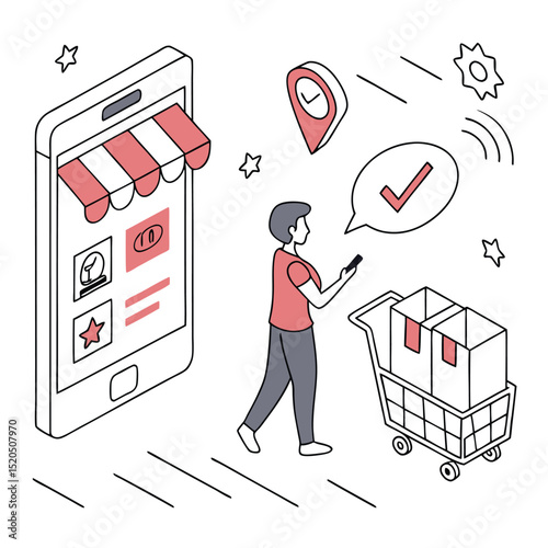 Online shopping illustration