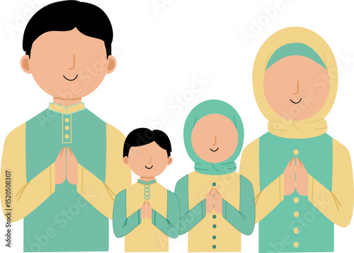 Faceless Muslim family 4
