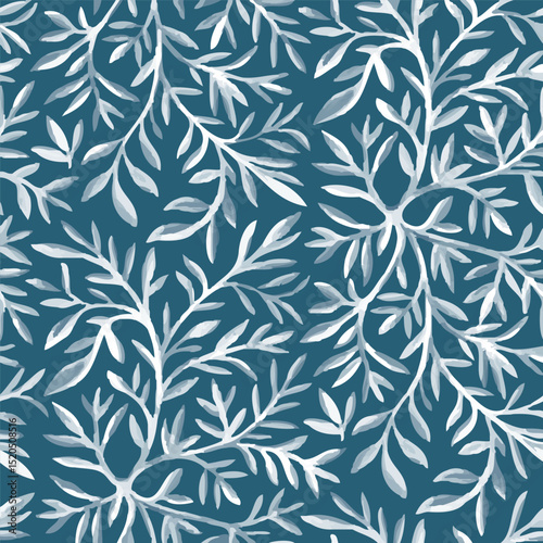 Seamless floral pattern with leaves. Hand drawn abstract with leaves. Leaf pattern vector background.