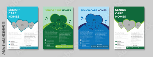 senior care best service flyer, care center flyer template, senior care flyer template, home care service flyer, medical charity flyer template with brochure creative layout shape
