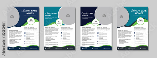 senior care best service flyer, care center flyer template, senior care flyer template, home care service flyer, medical charity flyer template with brochure creative layout shape