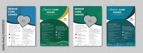 senior care best service flyer, care center flyer template, senior care flyer template, home care service flyer, medical charity flyer template with brochure creative layout shape