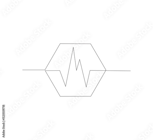 Continuous line drawing of graph icon business. Growth chart design.white background, single line object, single line art, vector illustration