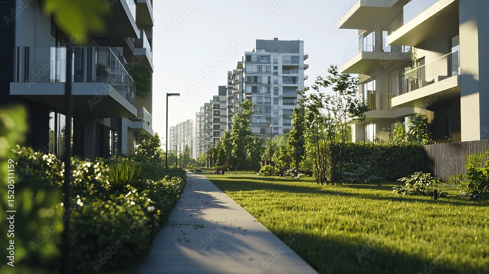 custom made wallpaper toronto digitalModern Apartment Buildings in a Green Residential Neighborhood