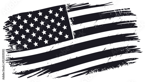 Distressed american flag vector grunge usa flag illustration patriotic stars and stripes design element