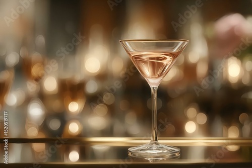 Wallpaper Mural Elegant Rose Cocktail in Glass on Table with Blurred Background Torontodigital.ca